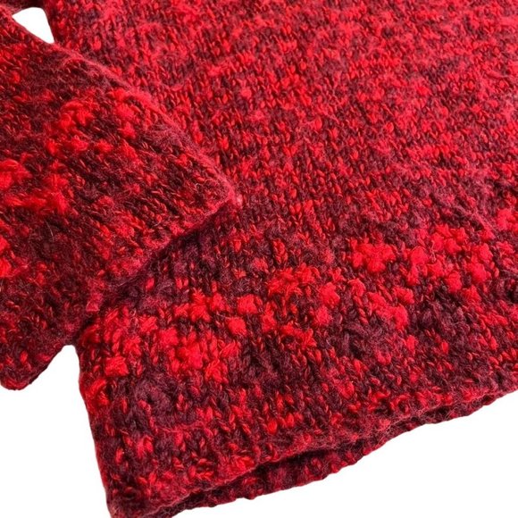 Field Gear wool blend, women's LG, acrylic wool, red multicolor sweater - Picture 5 of 8